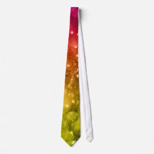 Pink/Red/Orange/Green Bokeh Space Pattern Tie