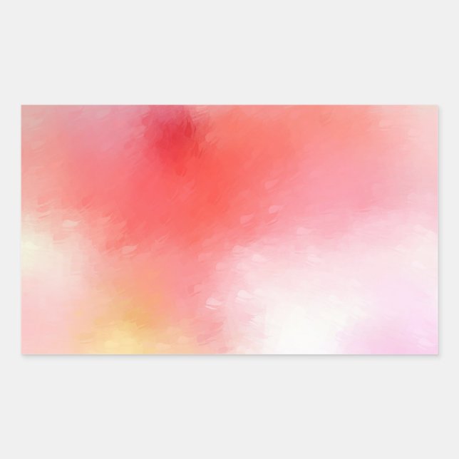 Pink Red Orange Yellow Abstract Art Blank Template Rectangular Sticker (Front)