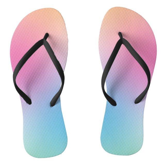 Pink Red Orange Yellow Blue Purple Green Stylish Flip Flops (Footbed)