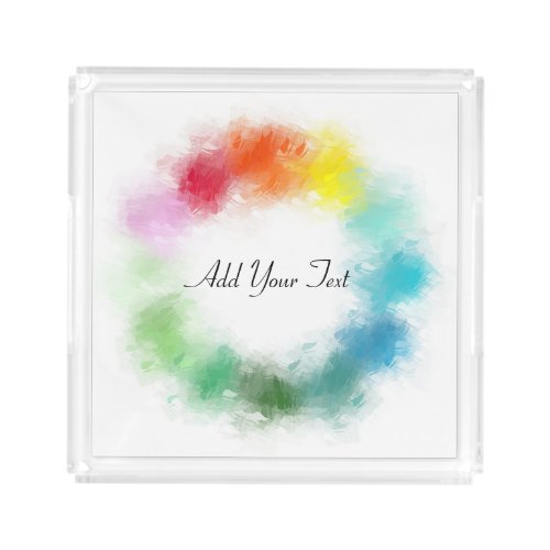 Pink Red Orange Yellow Green Blue Purple White Acrylic Tray