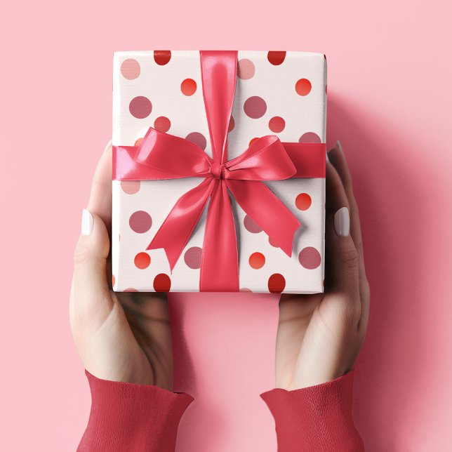 Pink & Red Polka Dots Wrapping Paper | Playful  (Creator Uploaded)