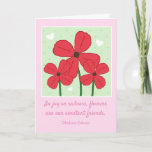 Pink Red Poppy Flower In Joy Or Sadness Quote Card