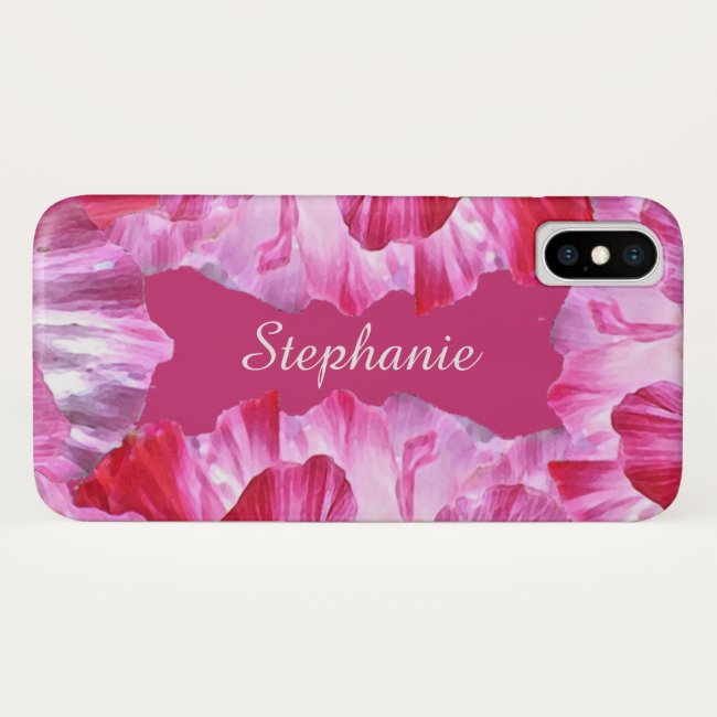 Pink Red Poppy Flowers iPhone X Case