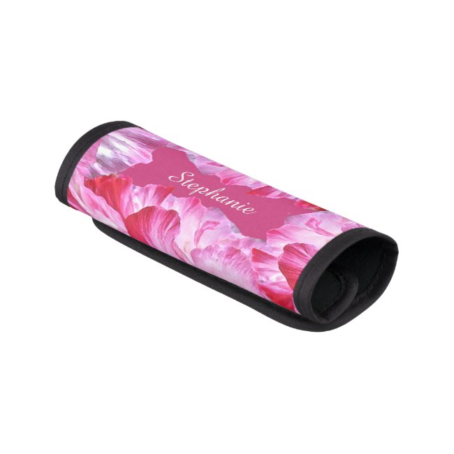 Pink Red Poppy Flowers Luggage Handle Wrap