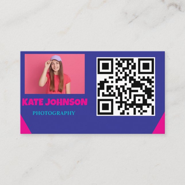 Pink Red Professional Modern Monogram Business Card (Front)