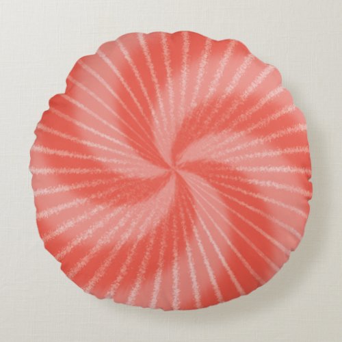 Pink Red Psychedelic Tie Dye Swirl Round Pillow