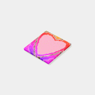 Pink, red & purple Hearts and falling Petals Post-it Notes