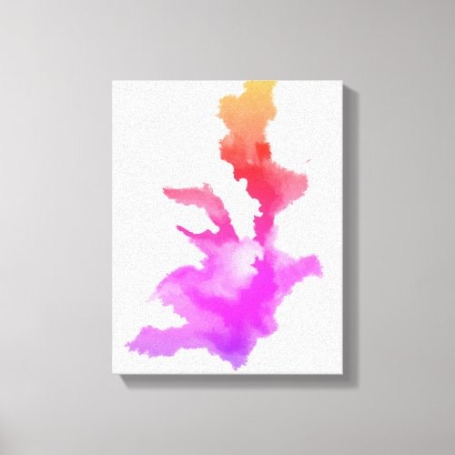 Pink Red Purple Orange Yellow Abstract Painting Canvas Print