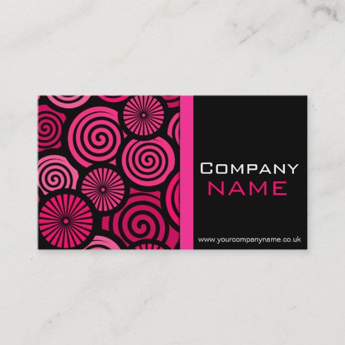 Pink red Retro Business Card