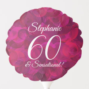 Pink Red Rose 60 and Sensational Birthday Party Balloon