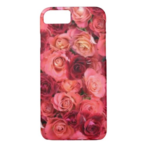 PINK RED ROSE FIELD iPhone 87 CASE