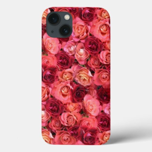 PINK RED ROSE FIELD iPhone 13 CASE
