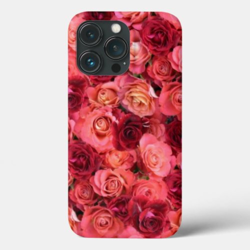 PINK RED ROSE FIELD iPhone 13 PRO CASE