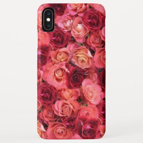 PINK RED ROSE FIELD Floral iPhone XS Max Case