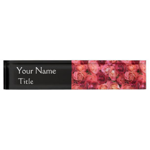 PINK RED ROSE FIELD NAME PLATE
