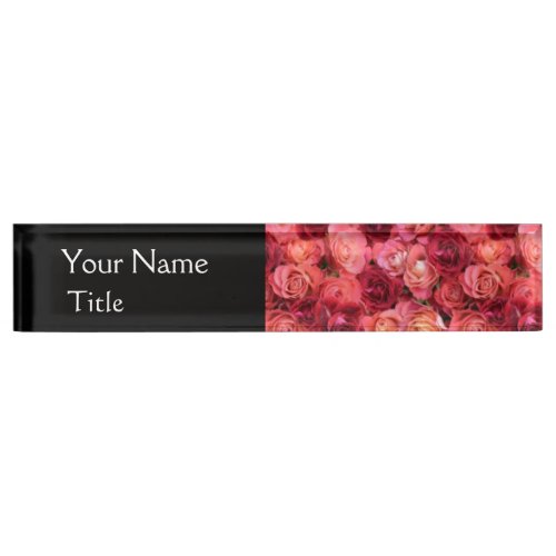 PINK RED ROSE FIELD NAME PLATE