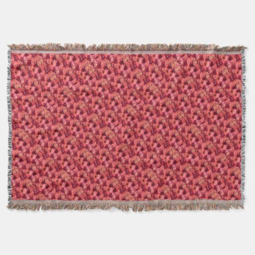 PINK RED ROSE FIELD THROW BLANKET