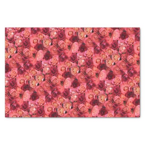 PINK RED ROSE FIELD TISSUE PAPER