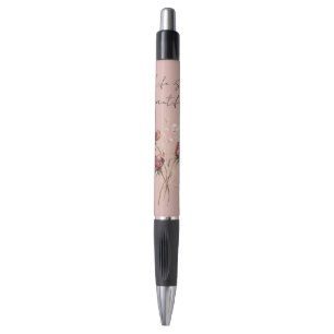 Pink Red Roses Floral Pen