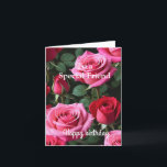 Pink Red Roses For a Special Friend  Birthday Card<br><div class="desc">For a Special Friend Pink Yellow Roses Birthday</div>