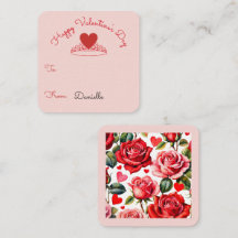Pink & Red Roses Heart Crown Classroom Valentine