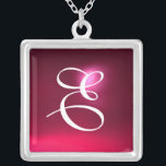 Pink Red Ruby Gem  Monogram Silver Plated Necklace<br><div class="desc">Elegant and unique design  with gemstone. Very accurated nurbs modeling and rendering in 3D Studio Max by Bulgan Lumini .Part from series Hyper Talismans.</div>