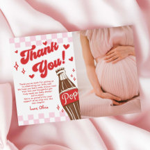 Pink Red She's Ready to Pop Baby Shower Photo
