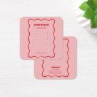 Pink Red Squiggle Modern Earring Display Card