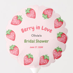 Pink & Red Strawberry Berry in Love Bridal Shower Balloon