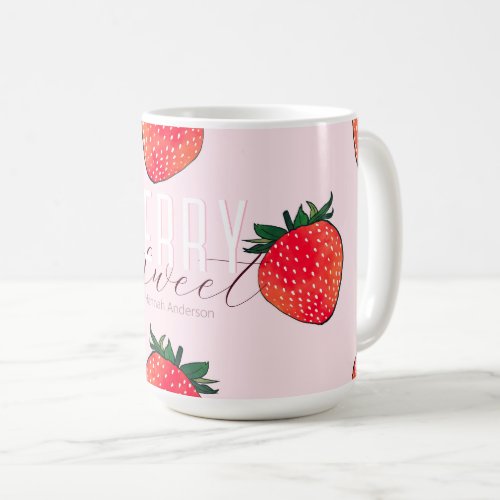 Pink Red Strawberry Berry Sweet  Coffee Mug