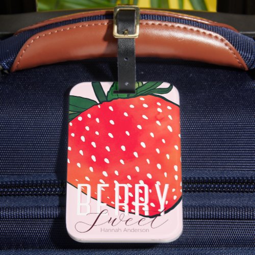 Pink Red Strawberry Berry Sweet  Luggage Tag