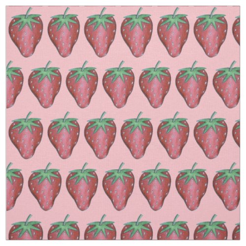 Pink Red Strawberry Summer Berries Garden Berry Fabric