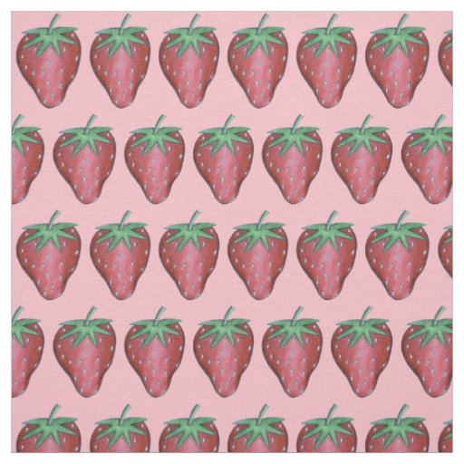 Pink Red Strawberry Summer Berries Garden Berry Fabric