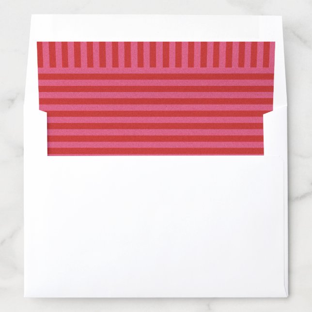 Pink red stripe merry bright cute Christmas Envelope Liner (In Envelope)