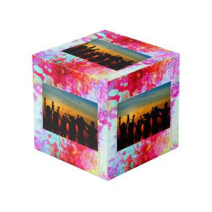 Pink red texture cube