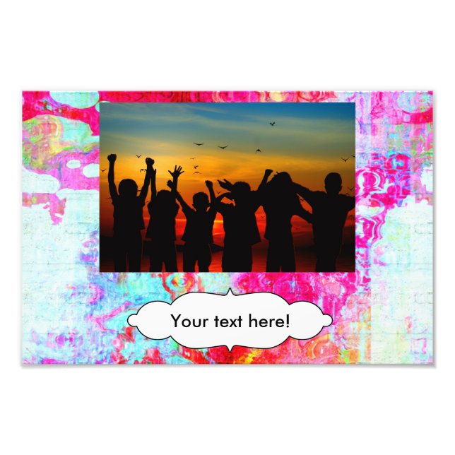 Pink red texture photo print (Front)