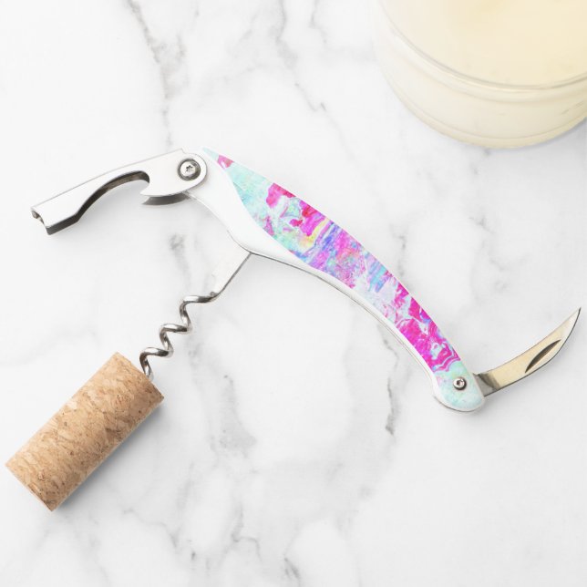 Pink red texture waiter's corkscrew (Front)