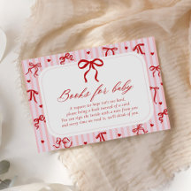 Pink Red Valentines Baby Shower Book Request