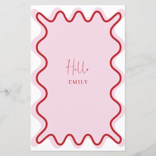 Pink Red Vibrant Border menu card with name