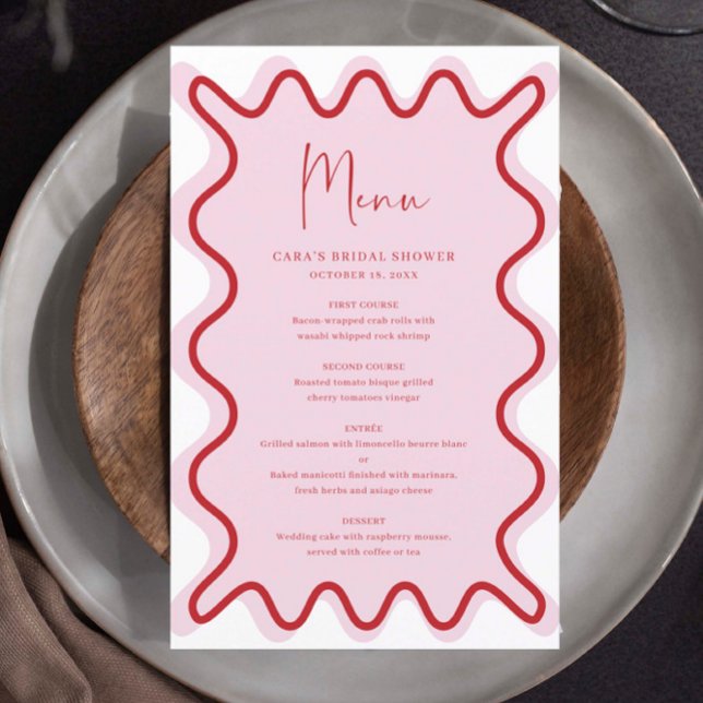 Pink Red Wavy Border menu card (Creator Uploaded)