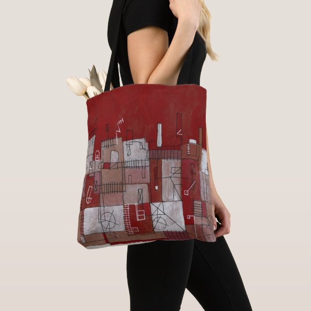 pink plaid city tote