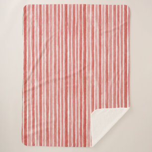 Pink Red White Cane Stripes Christmas Sherpa Blanket