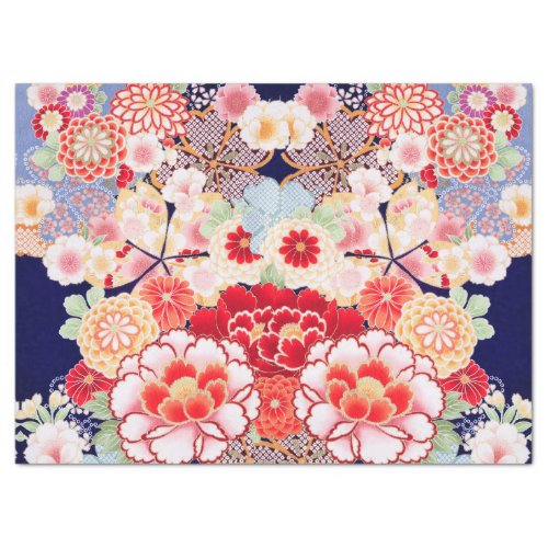 PINK RED WHITE FLOWERS PeonyRoses Japanese Floral Tissue Paper