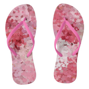 Pink Red White Modern Trendy Elegant Template Flip Flops