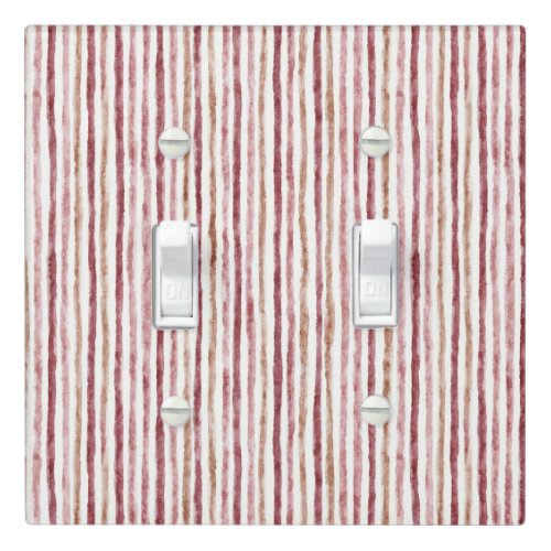 Pink Red White Stripes Christmas Light Switch Cover