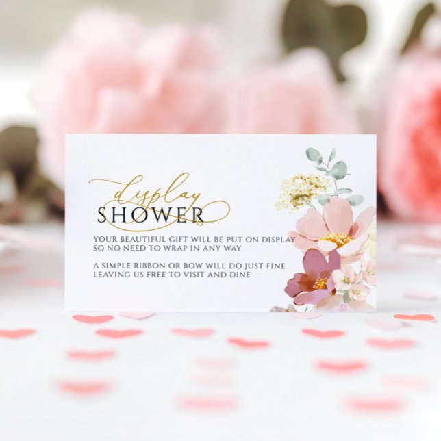 Pink & Red Wildflowers Display Shower Ticket Enclosure Card (Creator Uploaded)