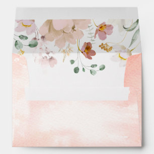 Pink & Red Wildflowers Elegant Envelope