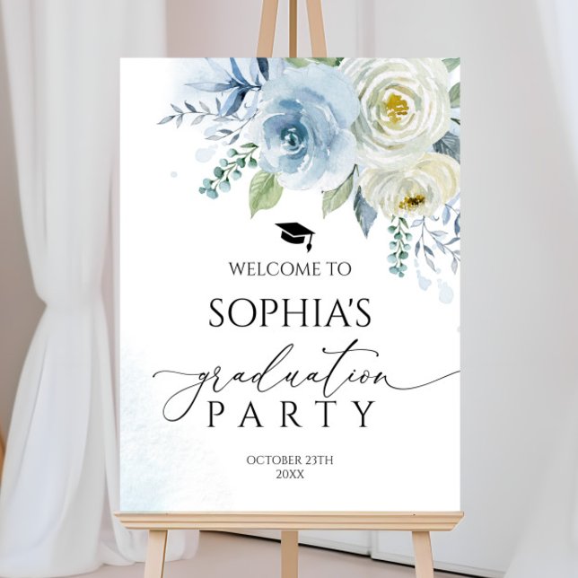 Pink & Red Wildflowers Graduation Welcome Sign (Creator Uploaded)