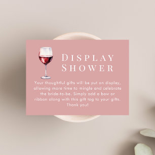 Pink Red Wine Themed Display Shower Bridal Shower Enclosure Card