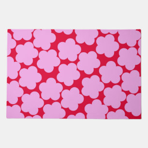 Pink Red Y2K Wildflower Vibrant Retro Spring Decor Doormat